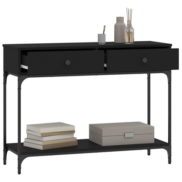 konsolbord 100x34,5x75 cm konstrueret træ sort