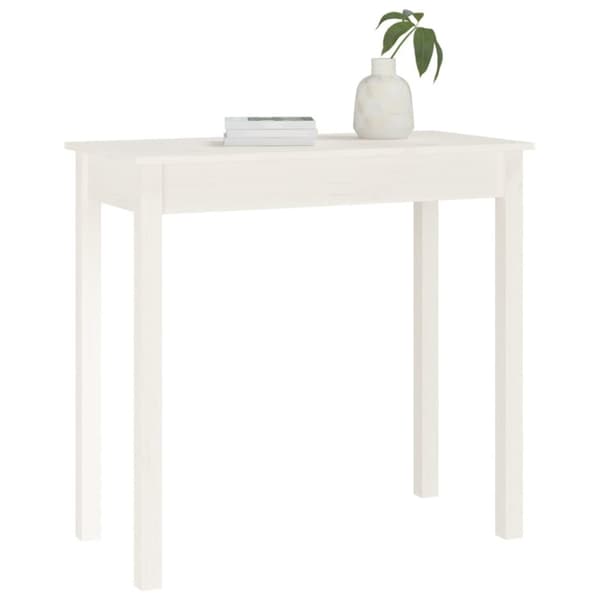 konsolbord 80x40x75 cm massivt fyrretræ hvid