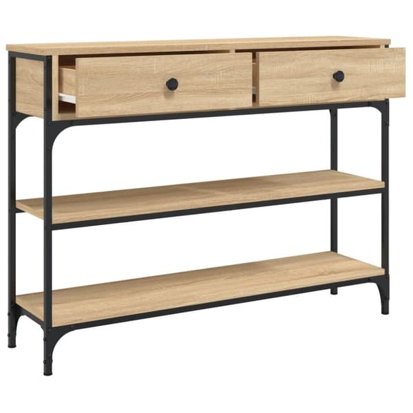 konsolbord 100x25x75 cm konstrueret træ sonoma-eg
