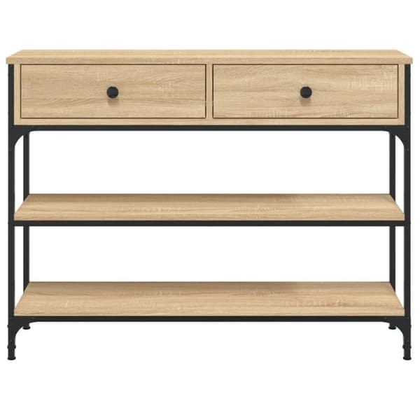 konsolbord 100x25x75 cm konstrueret træ sonoma-eg