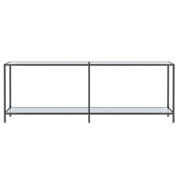 konsolbord 220x35x75,5 cm hærdet glas hvid