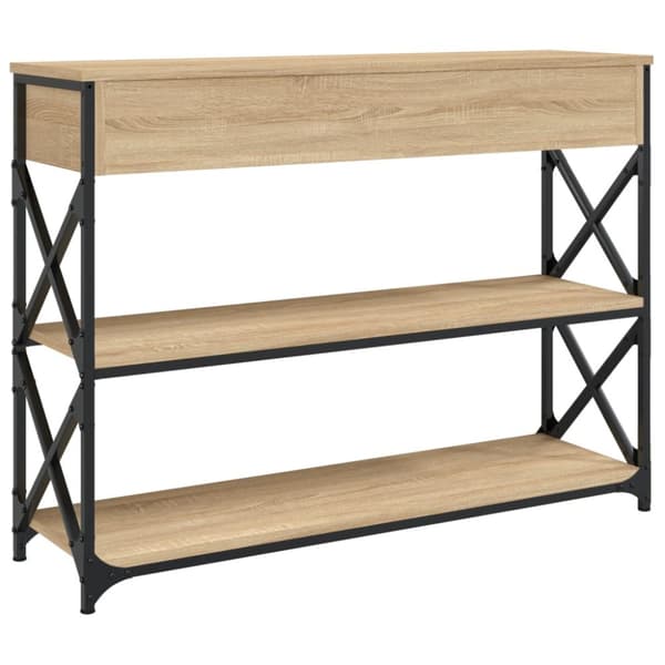 konsolbord 100x28x75 cm konstrueret træ sonoma-eg