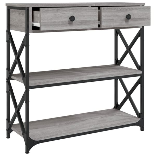konsolbord 75x28x75 cm konstrueret træ grå sonoma-eg
