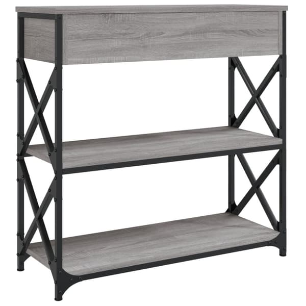 konsolbord 75x28x75 cm konstrueret træ grå sonoma-eg