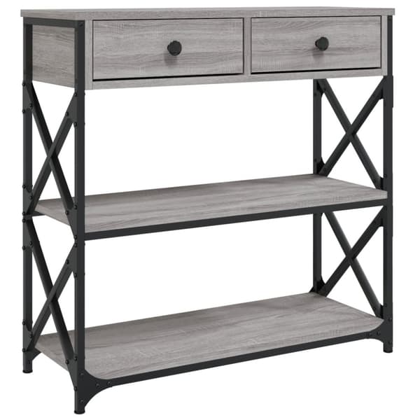 konsolbord 75x28x75 cm konstrueret træ grå sonoma-eg