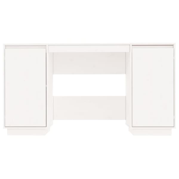 skrivebord 140x50x75 cm massivt fyrretræ hvid