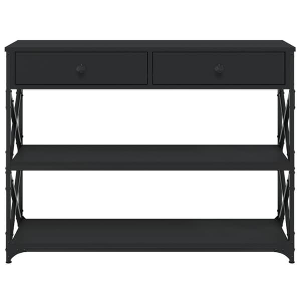 konsolbord 100x28x75 cm konstrueret træ sort