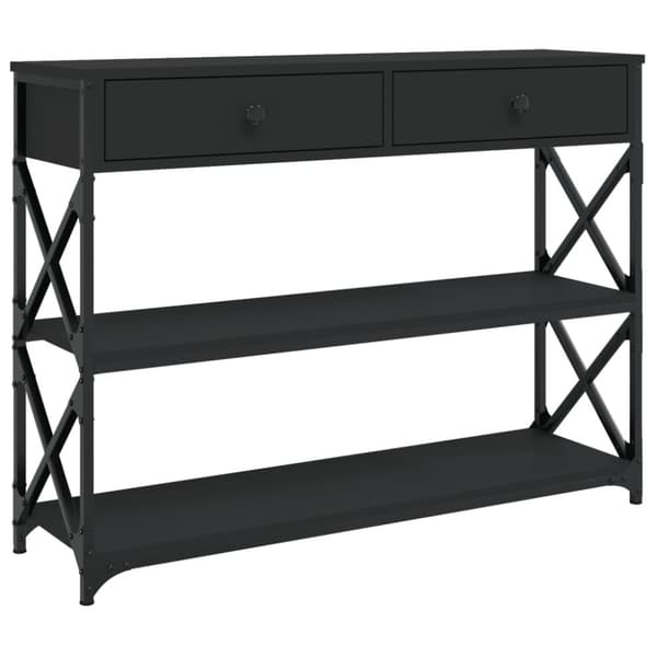 konsolbord 100x28x75 cm konstrueret træ sort