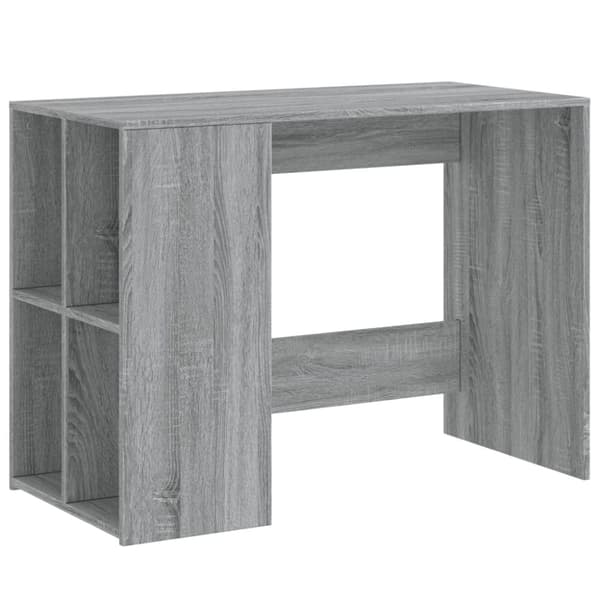 vidaXL Skrivebord grå sonoma 102x50x75 cm konstruert tre