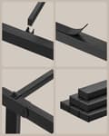 Miniatyrbillede 2 af 8: Sengramme - Metalramme - dobbeltseng - 190 x 140 cm - sort