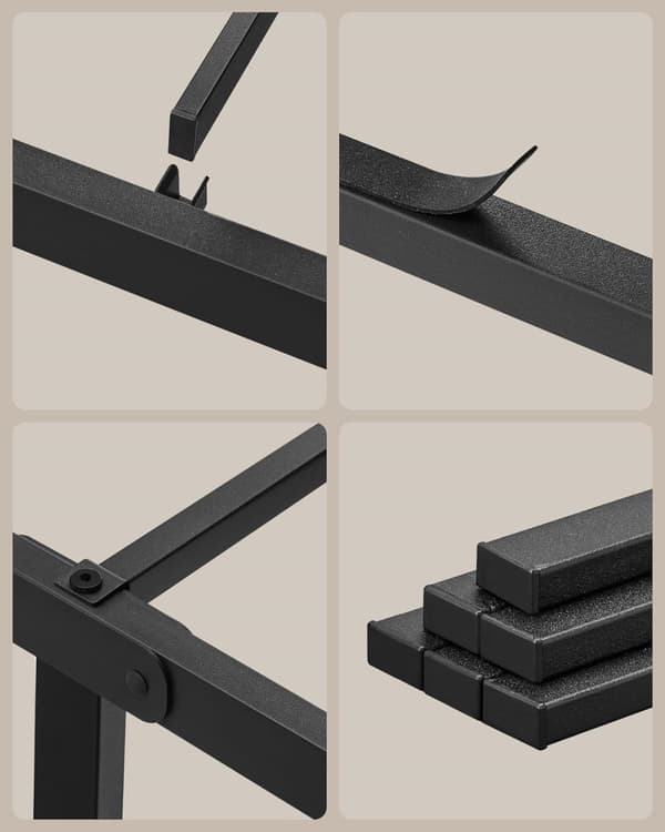 Sengramme - Metalramme - dobbeltseng - 190 x 140 cm - sort