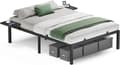 Miniatyrbillede 1 af 8: Sengramme - Metalramme - dobbeltseng - 190 x 140 cm - sort