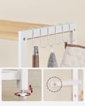 Miniatyrbillede 2 af 8: Kitchen Rack - Kitchen Cupboard - Opbevaringsskaber - 4 niveauer - Metalramme - Træplader - Hvid