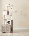 Miniatyrbillede 7 af 8: Scratching Post - Med Cat Bakery - Flere plateauer - Wood - Gray