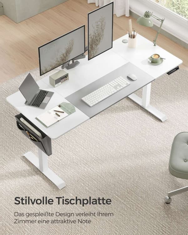 Rootz Elektrisk stående skrivebord - Justerbart skrivebord - Sit Stand Skrivebord - Spånplade stålramme - Ikke-vævet stof - 70 cm x 160 cm x (72-120)