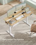 Miniatyrbillede 4 af 8: Rootz Elektrisk ståbord - Justerbart skrivebord - Sit Stand-skrivebord - Spånpladestål - 60cm x 140cm x (72-120)cm - Golden Oak Cloud White - Stillegå