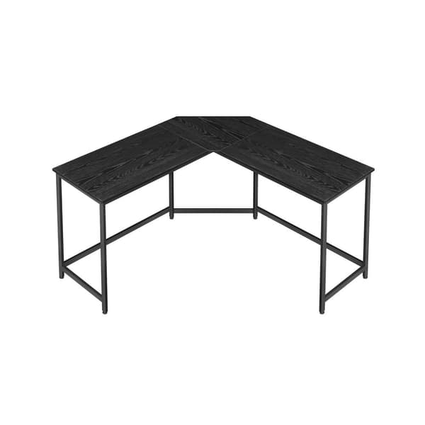 Rootz-tietokonepöytä - Työasema - Työpöytä - Lastulevy ja teräs - Tilava - Tukeva - Helppo koota - Ebony Black-Ink Black - 149cm x 149cm x 76cm