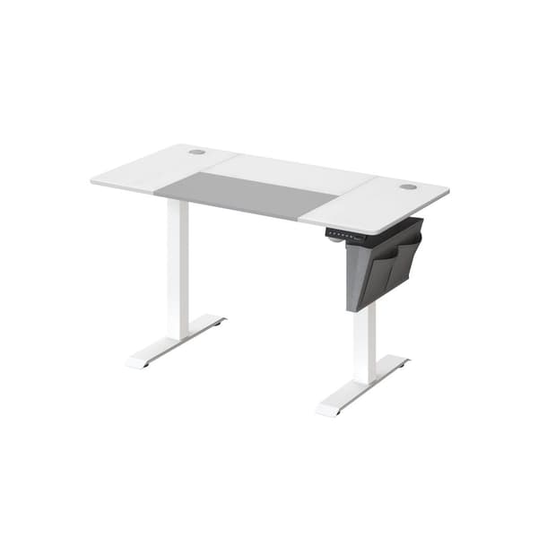 Rootz elektrisk stående skrivebord - Justerbart skrivebord - Sit Stand Skrivebord - Spånplade stålramme - 60cm x 120cm x (72-120)cm - White-Dove Grå -