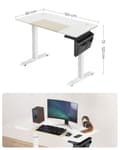 Pikkukuva 7 / 8: Rootz Electric Seisomapöytä - Valkoinen seisomapöytä - Säädettävä korkeus pöytä - Lastulevyä teräspöytä - 60cm x 120cm x (72-120)cm - Maksimikuormitus