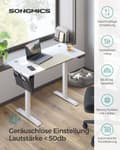Pikkukuva 2 / 8: Rootz Electric Seisomapöytä - Valkoinen seisomapöytä - Säädettävä korkeus pöytä - Lastulevyä teräspöytä - 60cm x 120cm x (72-120)cm - Maksimikuormitus