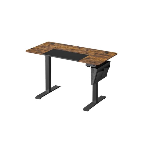 Rootzin sähköinen pöytäteline - Säädettävä seisomapöytä - Korkeussäädettävä työpöytä - Vintage ruskea-musta - lastulevy ja teräs - 120cm x 60cm x (72-