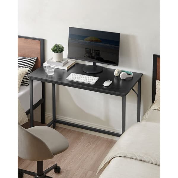 Rootz Black Desk - Työpöytä - Kirjoituspöytä - Lastulevy ja teräs - Suuri koko - Kevyt - Helppo koota - 50 cm x 100 cm x 75 cm
