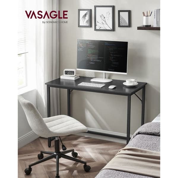 Rootz Black Desk - Työpöytä - Kirjoituspöytä - Lastulevy ja teräs - Suuri koko - Kevyt - Helppo koota - 50 cm x 100 cm x 75 cm