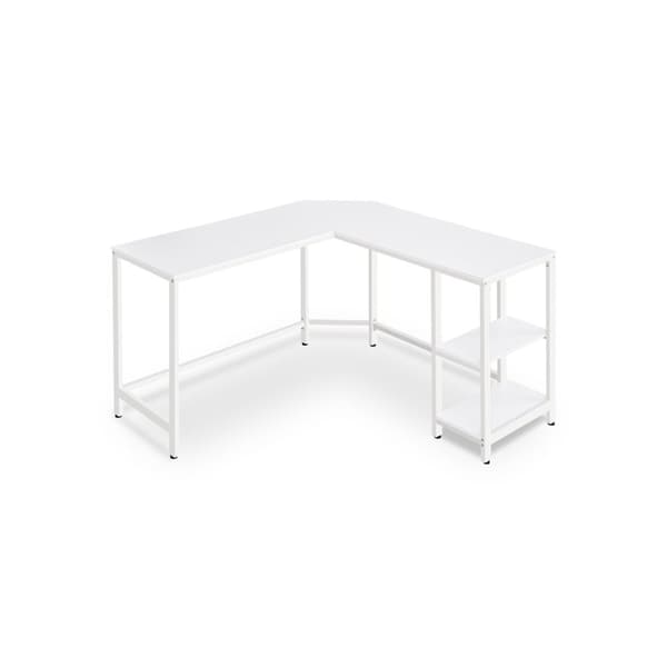 Rootz computerbord - Kontorbord - Studiebord - Spånplade og stål - Rummelig arbejdsflade - Robust konstruktion - Nem montering - Ahornhvid - 138cm x 1