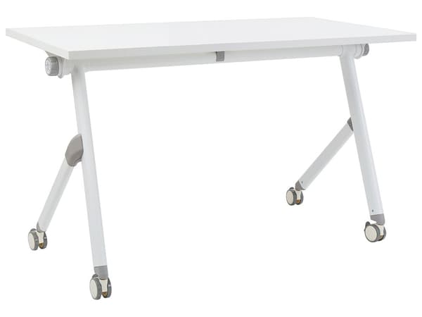 Klap Skrivebord Hvid 120 x 60 cm Kontorbord Sammenklappeligt Klapbord til Unge Computerbord på Hjul Bord til Kontor