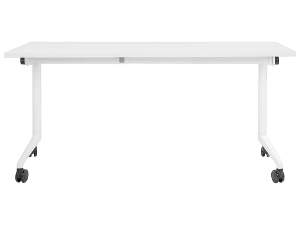 Klap Skrivebord Hvid 160 x 60 cm Kontorbord Sammenklappeligt Klapbord til Unge Computerbord på Hjul Bord til Kontor