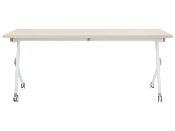 Klap Skrivebord Træ Hvid 180 x 60 cm Kontorbord Sammenklappeligt Klapbord til Unge Computerbord på Hjul Bord til Kontor