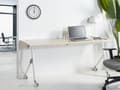 Miniatyrbillede 2 af 8: Klap Skrivebord Træ Hvid 180 x 60 cm Kontorbord Sammenklappeligt Klapbord til Unge Computerbord på Hjul Bord til Kontor