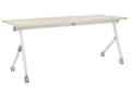 Miniatyrbillede 1 af 8: Klap Skrivebord Træ Hvid 180 x 60 cm Kontorbord Sammenklappeligt Klapbord til Unge Computerbord på Hjul Bord til Kontor