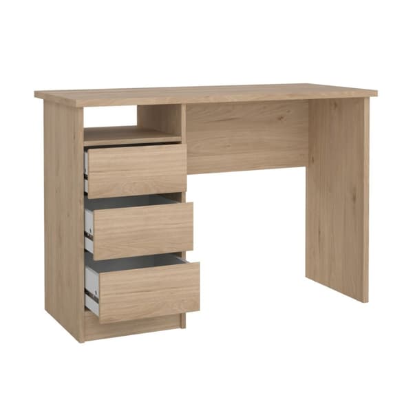 FunctionPlus skrivebord 3 skuffer valnøtt dekor.