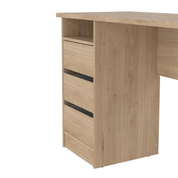 FunctionPlus skrivebord 3 skuffer valnøtt dekor.