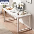 Miniatyrbilde 2 av 2: Stilrent Skrivebord med Hvit MDF-plate 80cm og Hvitlakkede Stålben