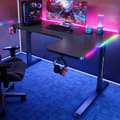 Miniatyrbild 3 av 6: Vänstersvängt Gamingbord med kolfibertextur - Svart