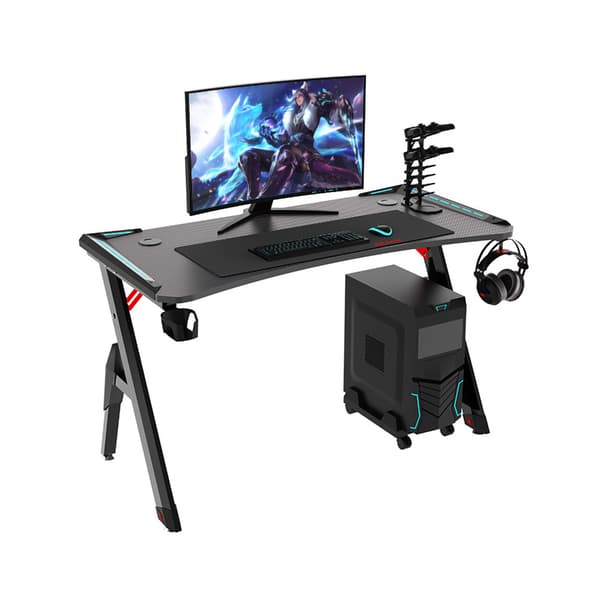 Gamingbord 140cm med RGB Belysning - Svart