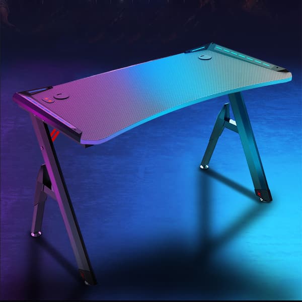 Gamingbord 140cm med RGB Belysning - Svart