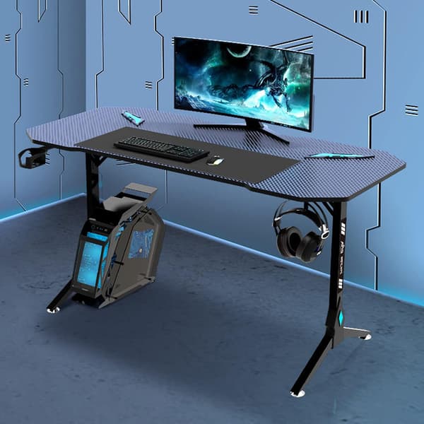 Gamingbord 140cm med RGB-Belysning og Stabile Stålben