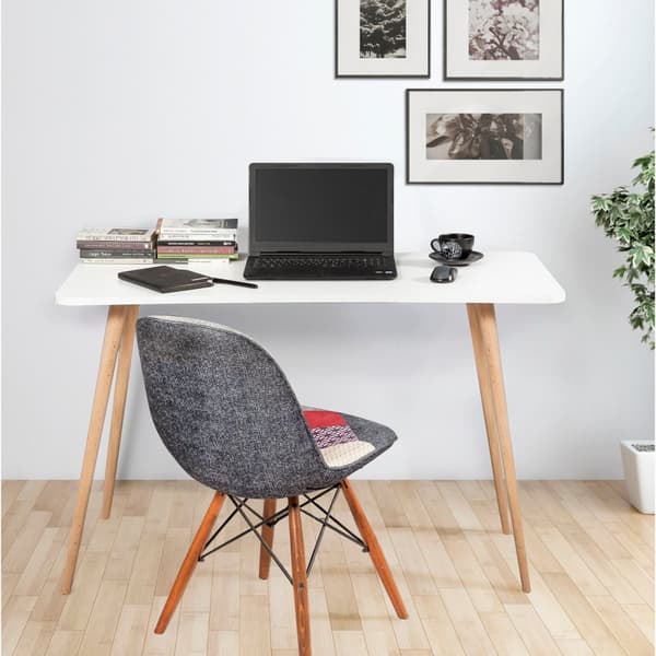Chic Home Frans työpöytä 120x60xK77 cm, valkoinen/ruskea
