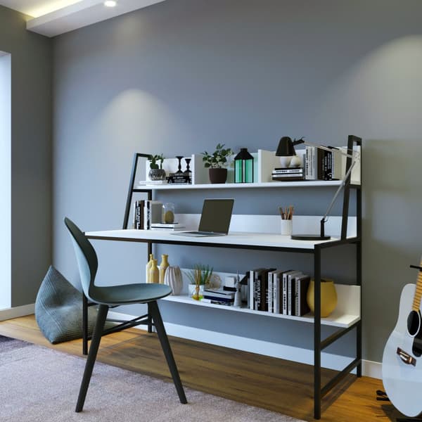 Chic Home Jimi työpöytä 140x60xK122 cm, valkoinen