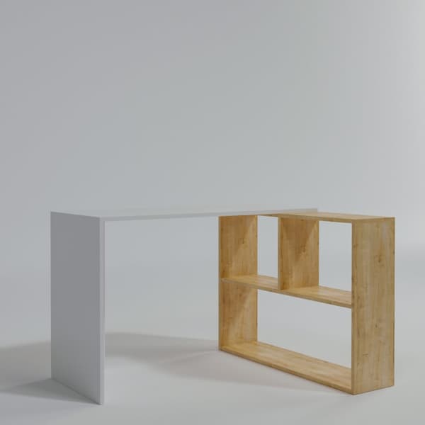 Chic Home Joonatan työpöytä 120xK75 cm, valkoinen/ruskea