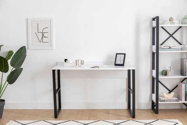 Chic Home Jori työpöytä 120x60xK75 cm, valkoinen / musta