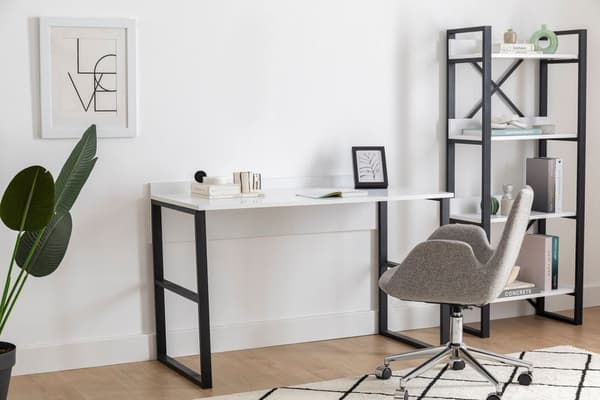 Chic Home Jori työpöytä 120x60xK75 cm, valkoinen / musta