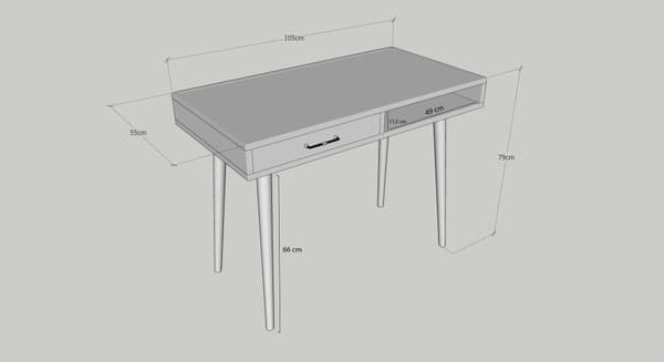 Chic Home Kaarlo työpöytä 105x55xK79 cm, vaaleanruskea