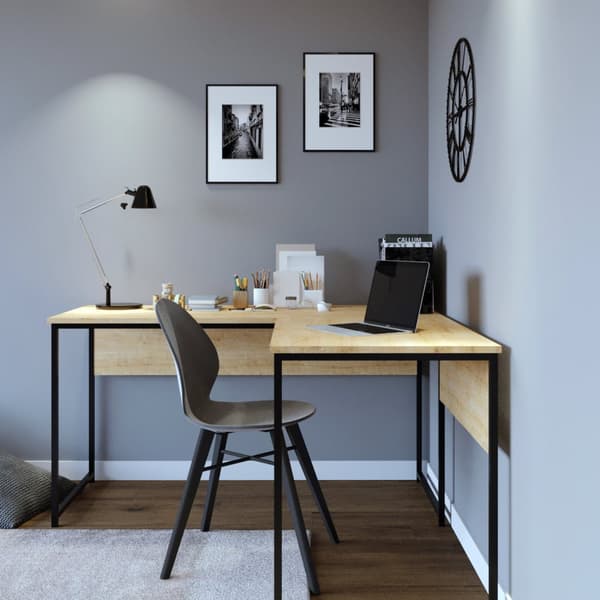 Chic Home Kauko kulmatyöpöytä 160x60xK72 cm, vaaleanruskea