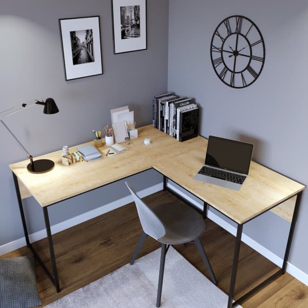 Chic Home Kauko kulmatyöpöytä 160x60xK72 cm, vaaleanruskea