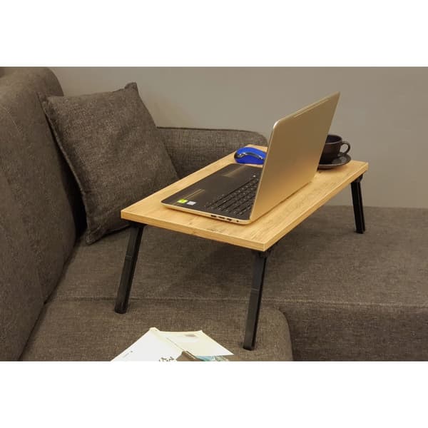 Chic Home Kustaa läppäripöytä 60x35xK24,5 cm, ruskea/musta