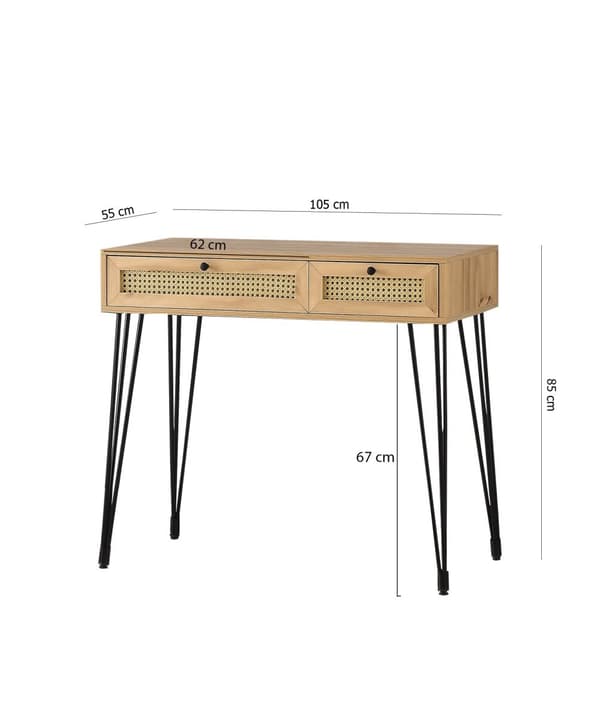 Chic Home Saara työpöytä laatikoilla 105x55xK79 cm, beige/musta